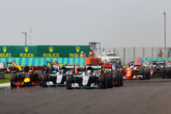Lewis Hamilton, Mercedes AMG F1 W07 Hybrid leads at the start of the race