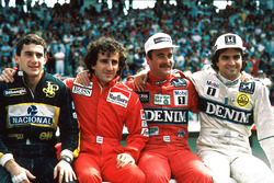 1986 World Championship contenders, Ayrton Senna, Lotus, Alain Prost, McLaren, Nigel Mansell, Williams, Nelson PIquet, Williams