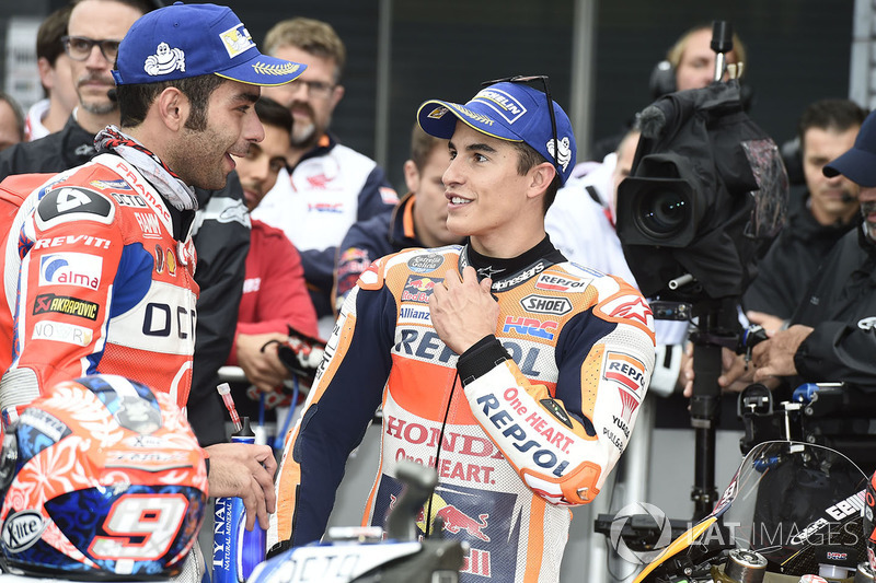 Segundo, Danilo Petrucci, Pramac Racing, Marc Márquez, Repsol Honda Team