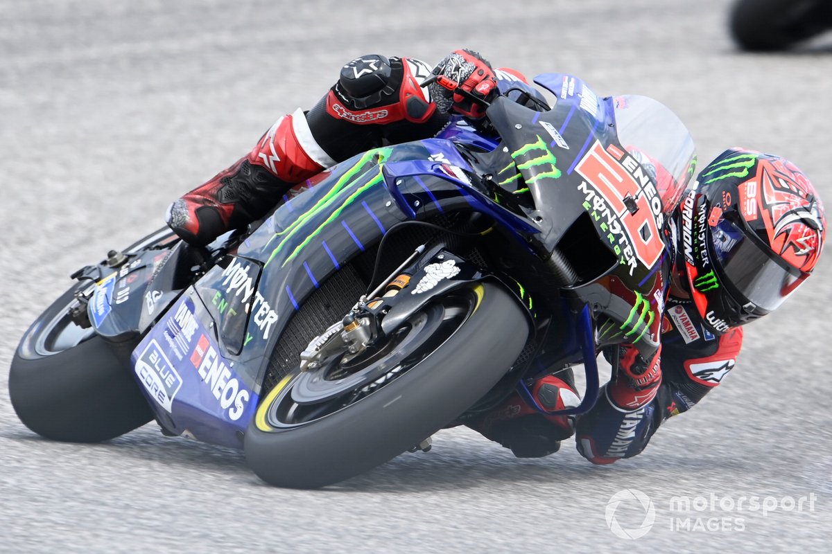 Fabio Quartararo, Yamaha Factory Racing, saat turun di MotoGP Amerika di Circit of The Americas (COTA), Austin, Texas, Amerika Serikat, 3 Oktober lalu.