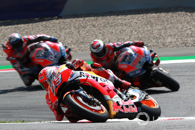 Durante gran parte de la carrera Márquez tuvo controladas a las Ducati