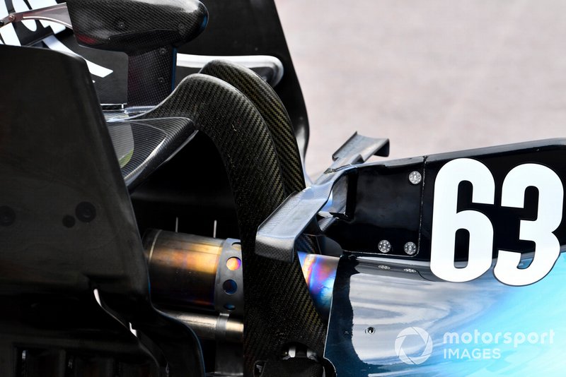 Williams FW42 exhaust and rear wing area