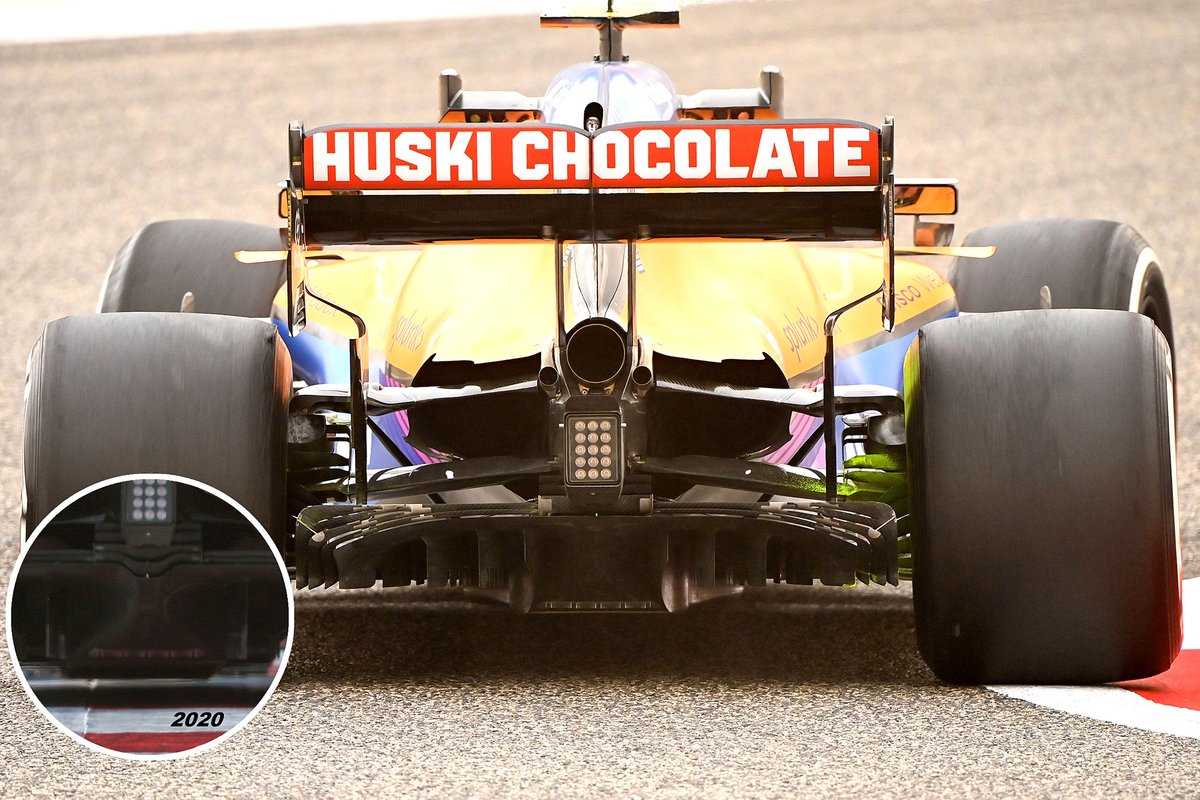 Comparación del difusor en el McLaren MCL35M.
