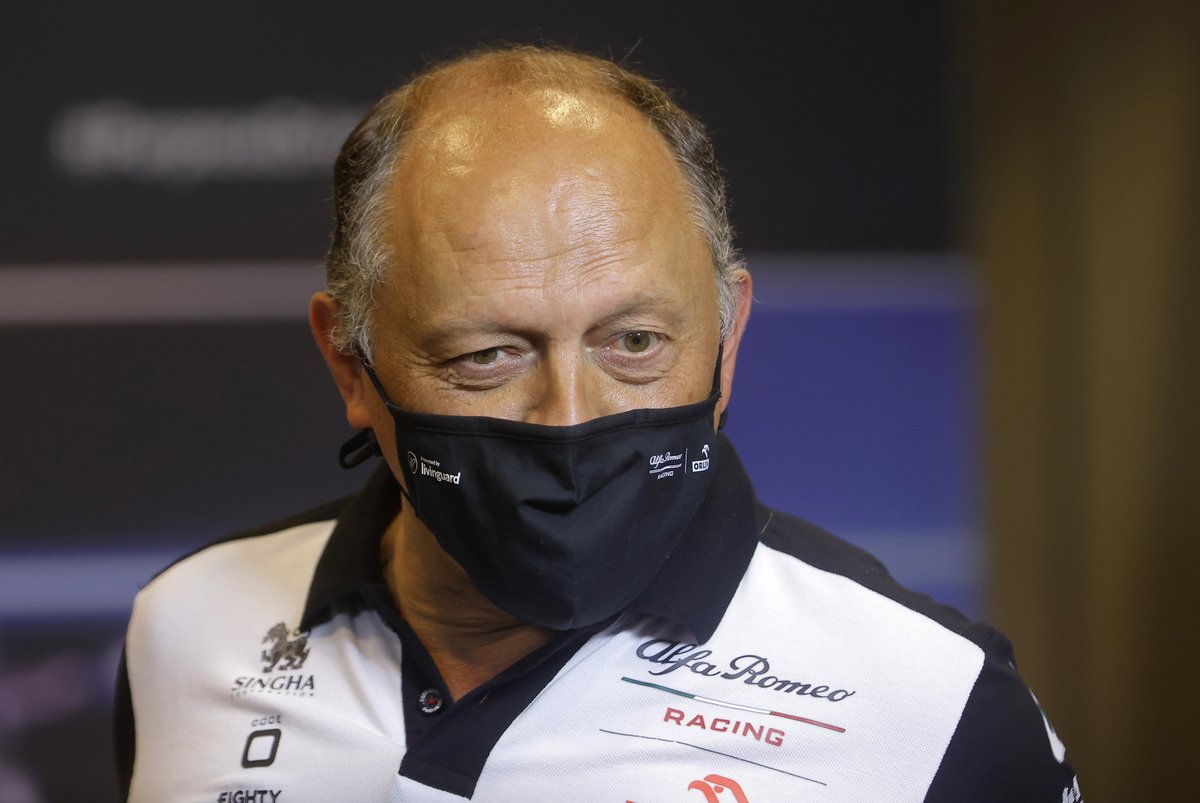 Frederic Vasseur, team principal d'Alfa Romeo Racing, lors de la conférence de presse des directeurs des équipes