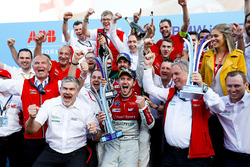 Lucas di Grassi, Audi Sport ABT Schaeffler, places 2nd, Daniel Abt, Audi Sport ABT Schaeffler, wins the Berlin ePrix