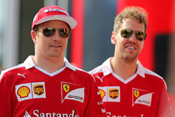 Kimi Raikkonen, Scuderia Ferrari e Sebastian Vettel, Scuderia Ferrari