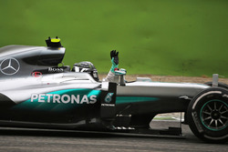 Race winner Nico Rosberg, Mercedes AMG F1 W07 Hybrid celebrates at the end of the race