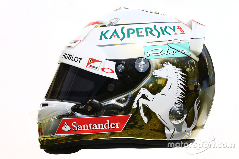 El casco de Sebastian Vettel, Ferrari
