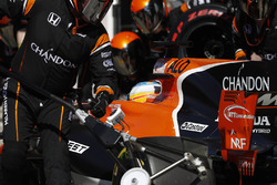 Fernando Alonso, McLaren MCL32, in the pits