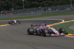 Sergio Perez, Sahara Force India VJM10 and Esteban Ocon, Sahara Force India VJM10