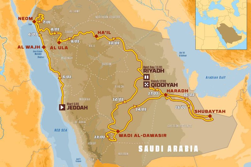 Le parcours du Dakar 2020