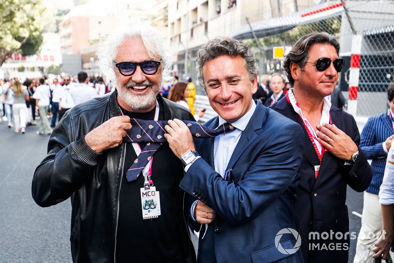 Alejandro Agag, CEO, Formula E, with Flavio Briatore