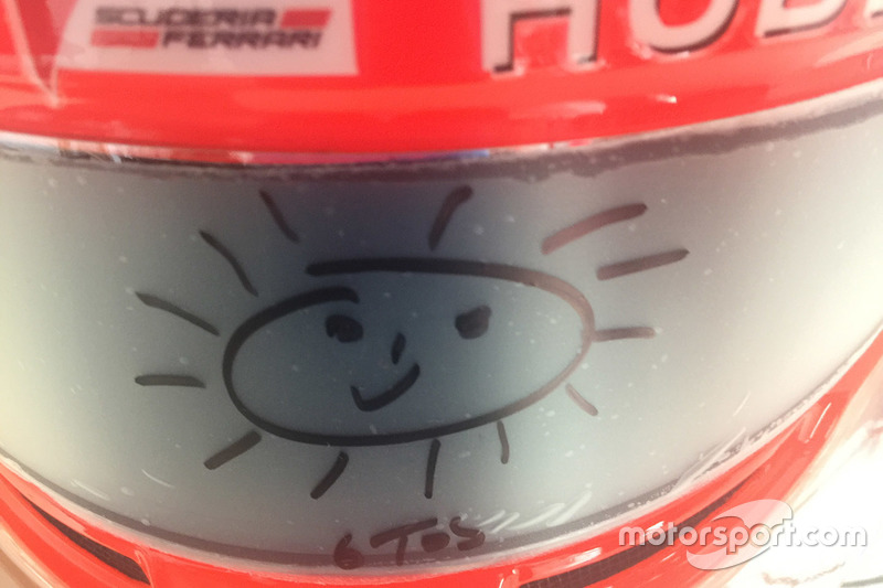 Kimi Raikkonen stuurde een foto in van zijn vizier