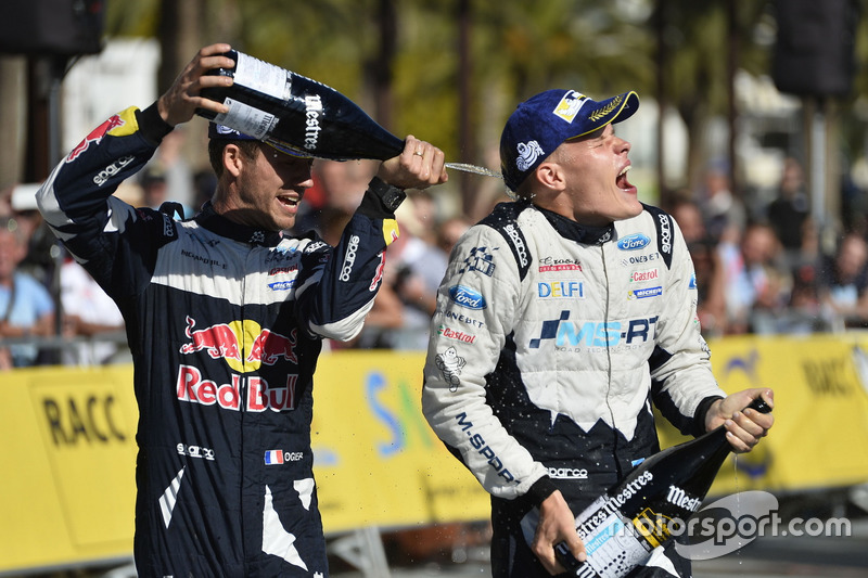 Podium: Sébastien Ogier, M-Sport y Ott Tänak, M-Sport