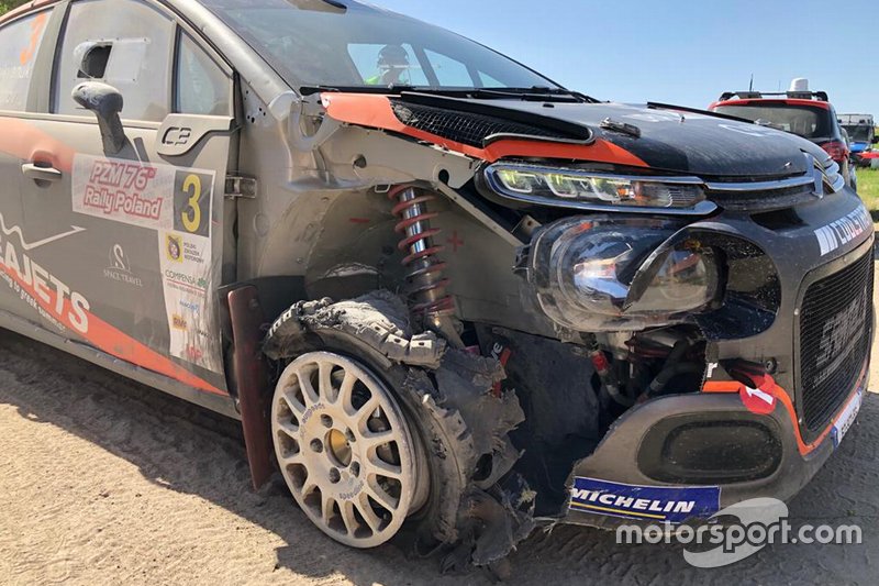 Повреждения Citroën C3 Алексея Лукьянюка после прокола в воскресенье