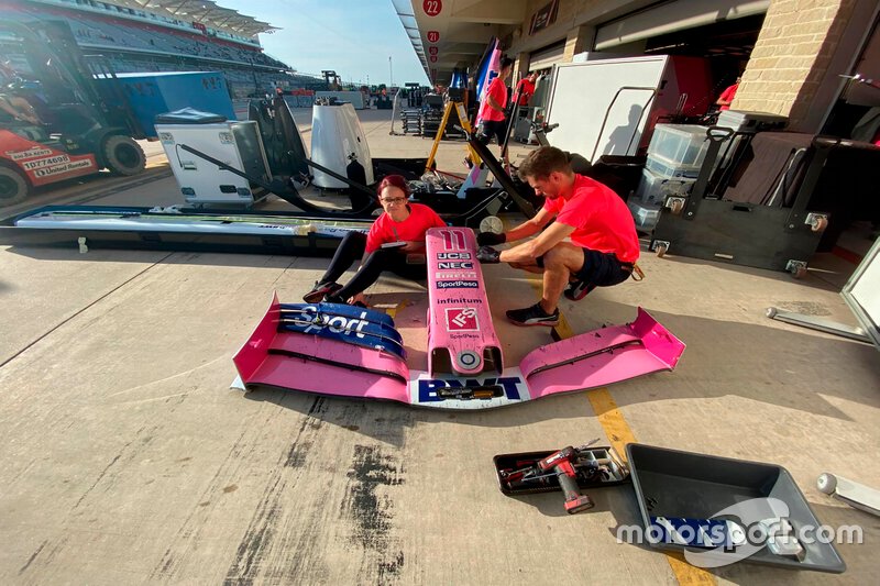 Alerón delantero del coche de Sergio Pérez, Racing Point RP19