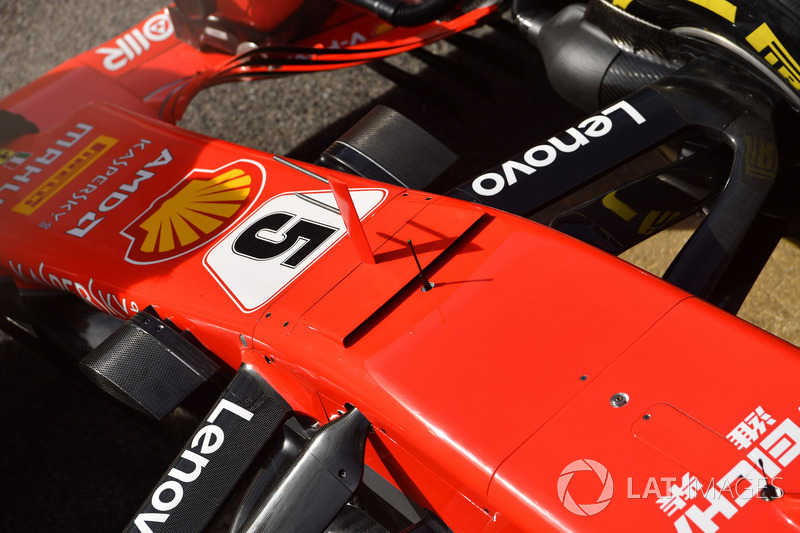Ferrari SF71H burun ve ön süspansiyon detayı