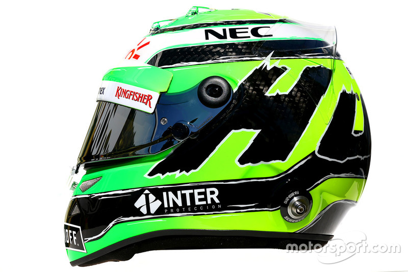 El casco de Nico Hülkenberg, Sahara Force India F1