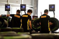 Pirelli technicians at work