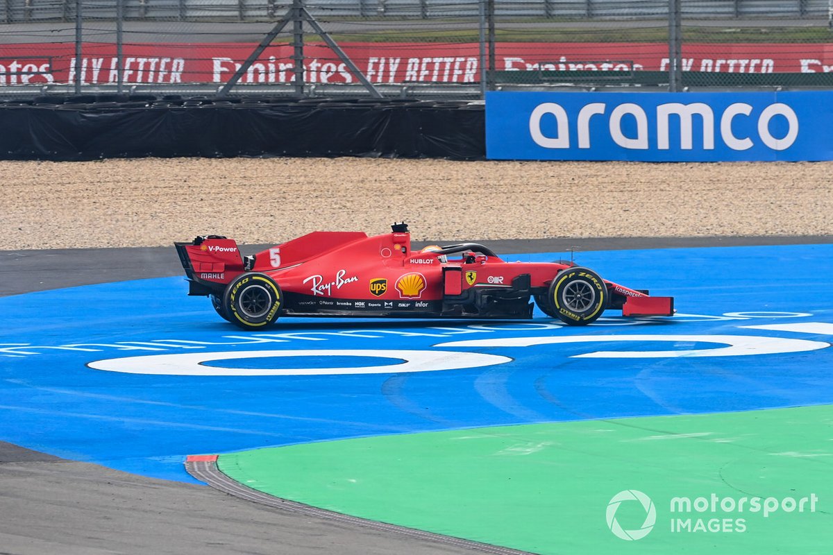 Sebastian Vettel, Ferrari SF1000, spins