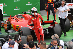 Race winner Sebastian Vettel, Ferrari celebrates in parc ferme