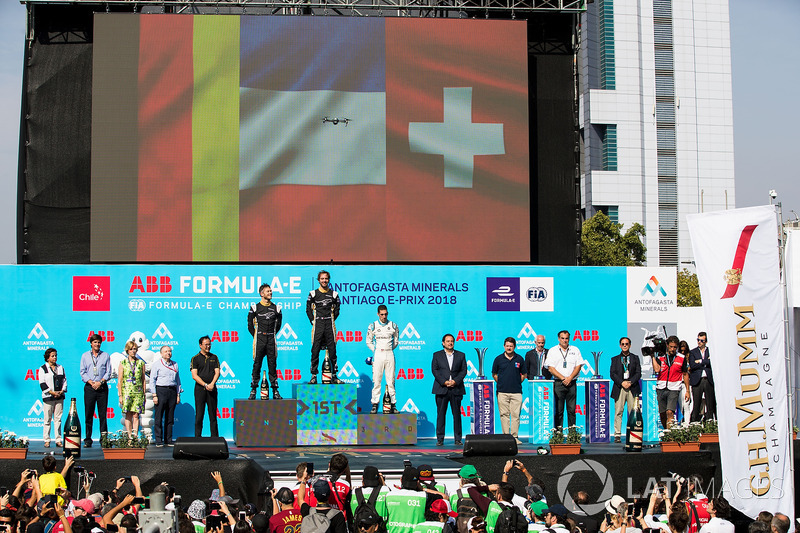 Jean-Eric Vergne, Techeetah, Andre Lotterer, Techeetah con Sébastien Buemi, Renault e.Dams, in 3rd