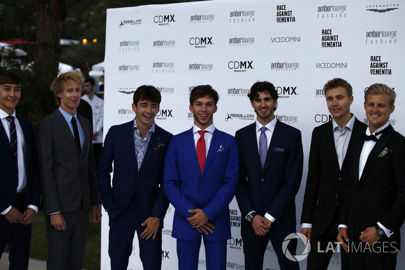 George Russell, Brendon Hartley, Scuderia Toro Rosso, Charles Leclerc, Sauber, Pierre Gasly, Scuderia Toro Rosso, Antonio Giovinazzi, Ferrari, Sergey Sirotkin, Williams and Marcus Ericsson, Sauber