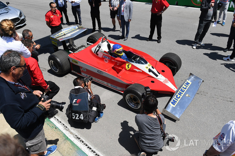 Jacques Villeneuve, Sky Italia drives his Fathers 1978 Canadian GP winning Ferrari 312T3