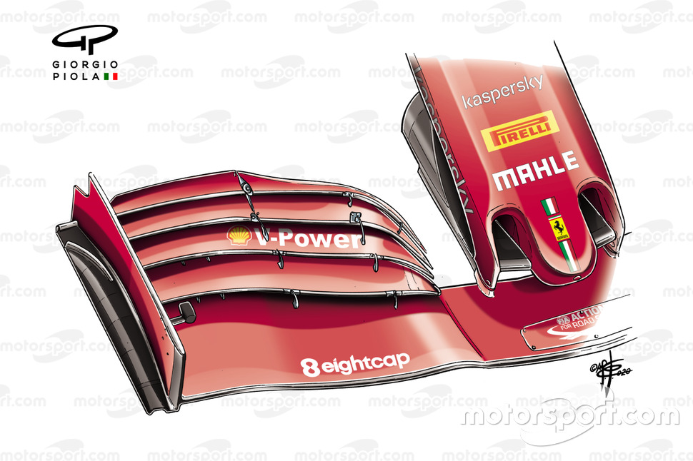 Переднее антикрыло Ferrari SF1000, Гран При Италии