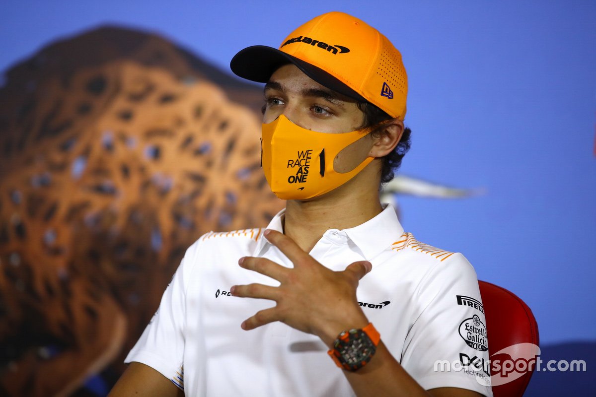 Lando Norris, McLaren in the press conference