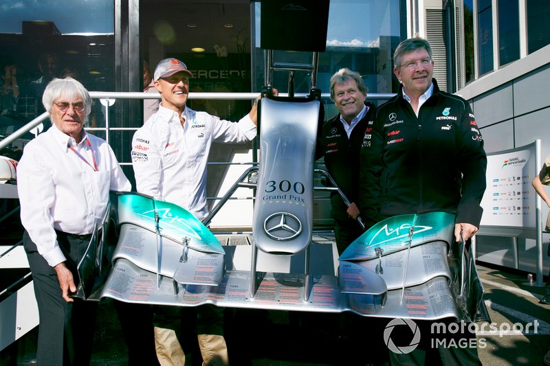 Michael Schumacher, Mercedes AMG, logró su GP 300 en Italia, en 2012