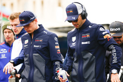 Max Verstappen, Red Bull Racing, and Daniel Ricciardo, Red Bull Racing, in the drivers parade