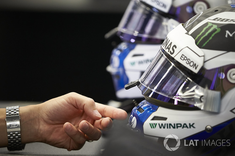 The helmets of Valtteri Bottas, Mercedes AMG F1