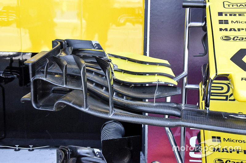 Detalle del alerón delantero Renault Sport F1 Team RS 18