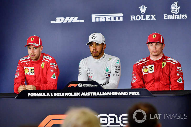 Conferenza stampa: Sebastian Vettel, Ferrari, Lewis Hamilton, Mercedes-AMG F1 e Kimi Raikkonen, Ferrari