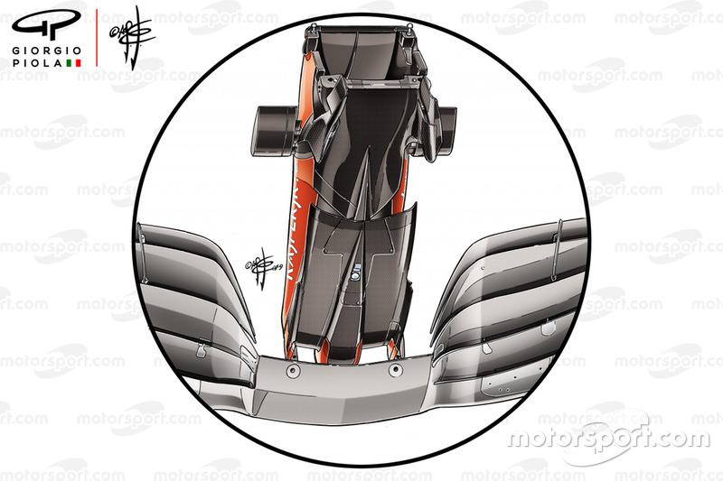 Ferrari SF90, dettaglio del cape di Singapore visto da sotto