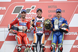 Podium: race winner Marc Marquez, Repsol Honda Team, second place Andrea Dovizioso, Ducati Team, thi