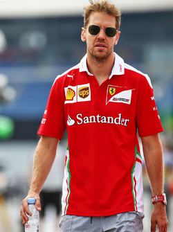 Sebastian Vettel, Ferrari walks the circuit