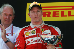 Kimi Raikkonen, Ferrari, festeggia il secondo posto
