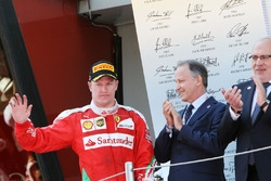 Kimi Raikkonen, Ferrari celebrates his second position on the podium