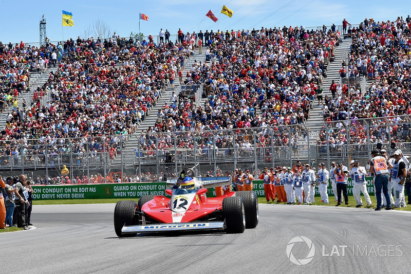 Jacques Villeneuve, Sky Italia drives his Fathers 1978 Canadian GP winning Ferrari 312T3