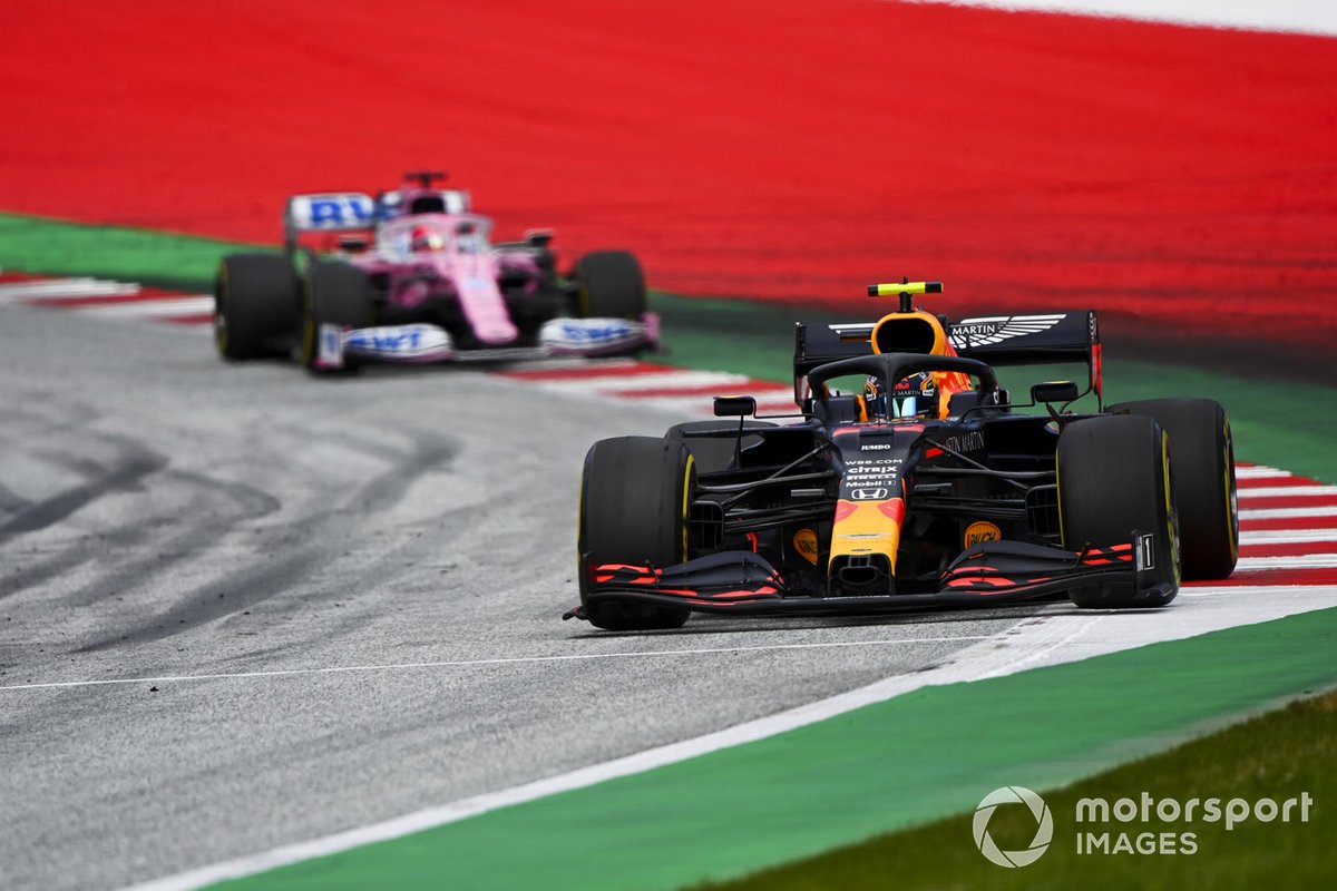 Alex Albon, Red Bull Racing RB16, Sergio Pérez, Racing Point RP20