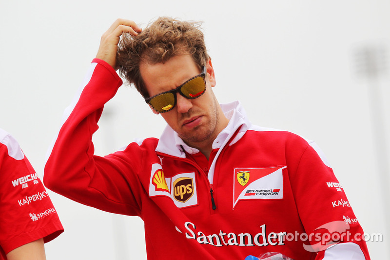 Sebastian Vettel, Ferrari walks the circuit