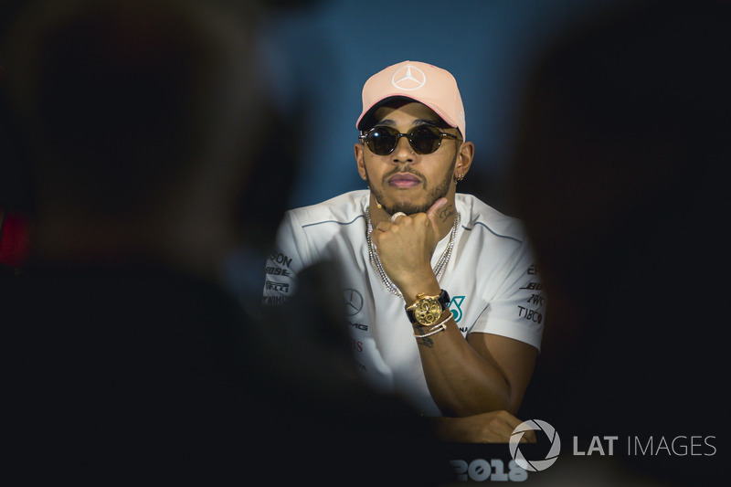 Lewis Hamilton, Mercedes-AMG F1, nella conferenza stampa