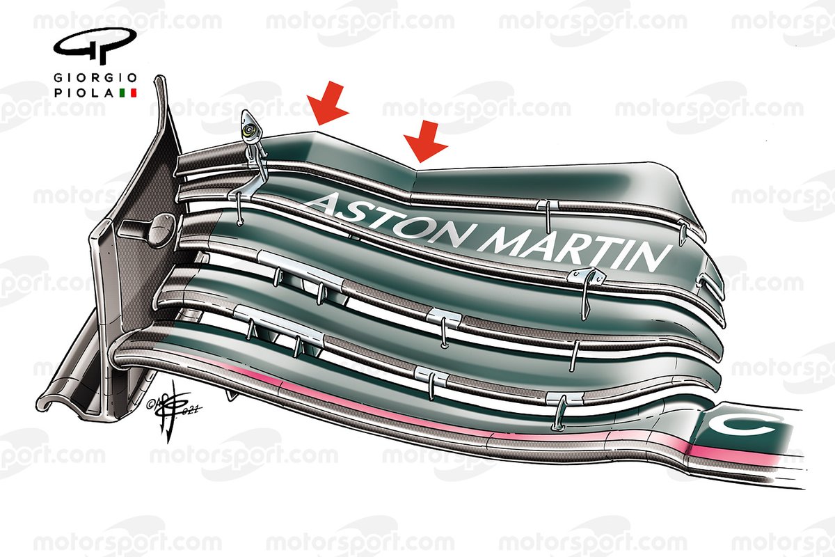 Детали переднего антикрыла Aston Martin AMR21