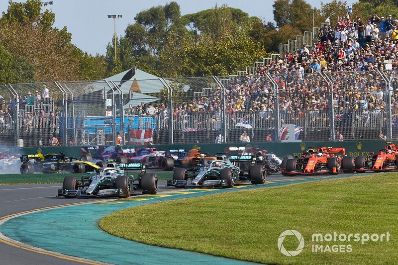 Valtteri Bottas, Mercedes AMG W10, Lewis Hamilton, Mercedes AMG F1 W10, Sebastian Vettel, Ferrari SF90, Charles Leclerc, Ferrari SF90, Max Verstappen, Red Bull Racing RB15