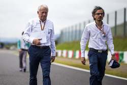 Laurent Mekies, FIA Safety Director and Charlie Whiting, FIA Delegate walk the track