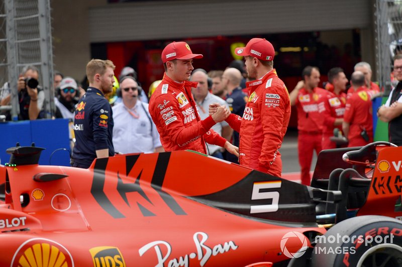 Charles Leclerc, Ferrari, ve Sebastian Vettel, Ferrari