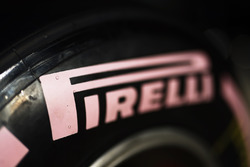 Pirelli tyres with pink markings in support of raising awareness of breast cancer