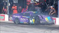 Cody Ware crashes, makes hard contact with pit-road wall